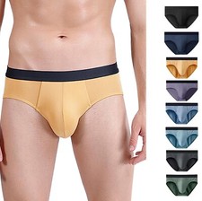 Men's Underwear Low Waist Bikini Underwear Solid Triangle Briefs Soft Underwear