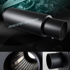 Jdm Universal 4 N1 Flat Tip Black Stainless Exhaust Muffler 3 Inlet Wsilencer Jdm Universal 4 N1 Flat Tip Black Stainless Exhaust Muffler 3 Inlet Wsilencer