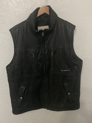 Rare Vintage Las Santas del Sud  Genuine Leather Vest Size L EU 54