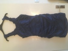 NWOT BCBFMAXAZRIA METALLIC COBALT BLUE RUFFLE BODYCON DRESS SIZE 10