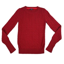 Gap Cable Knit Dark Red size Small Angora Rabbit Hair Crew Neck