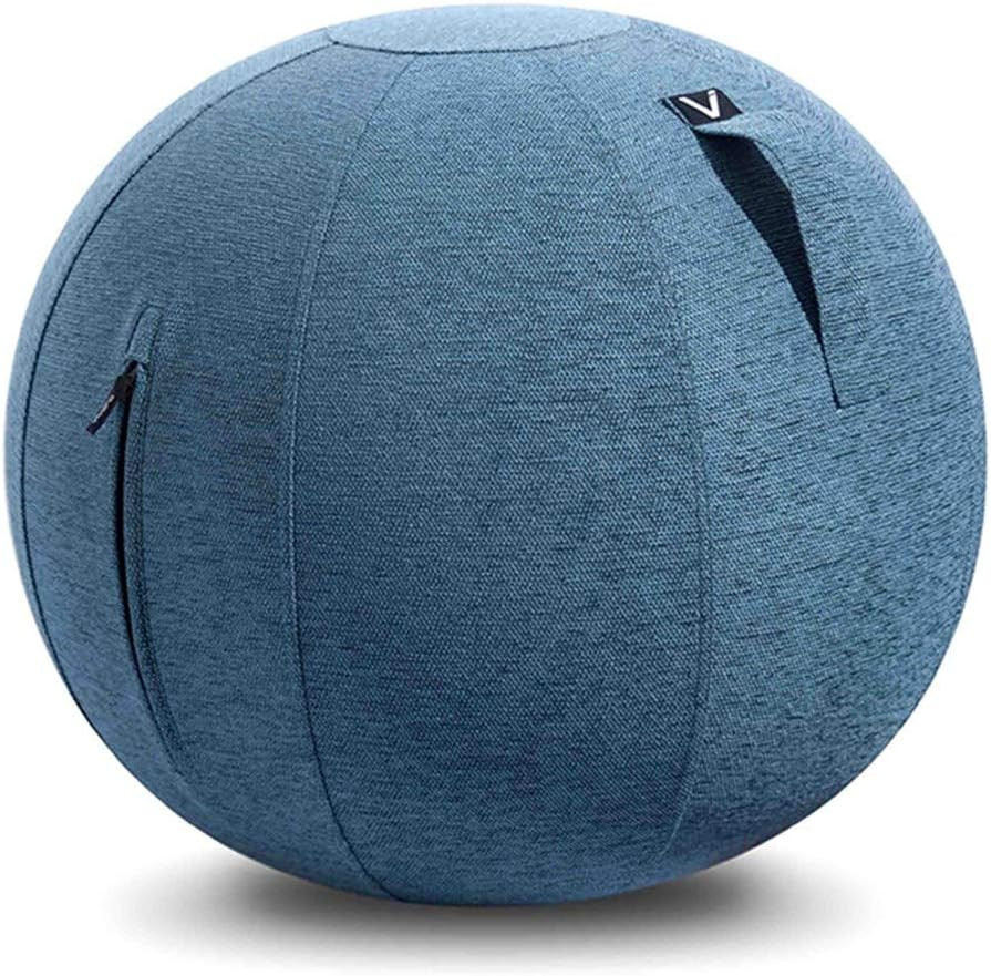 Vivora Luno Exercise Ball Chair, Chenille for Home Offices, Balance Training, Yo