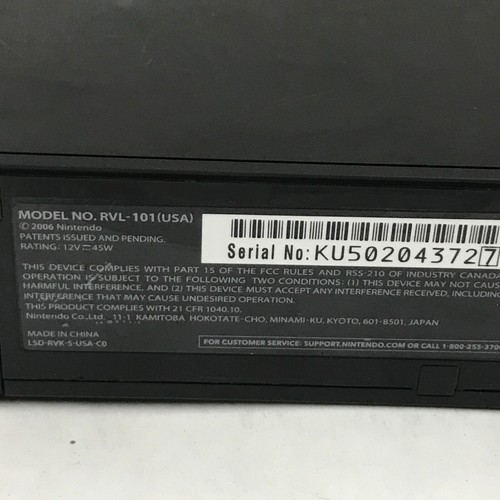 Authentic & Tested Black Nintendo Wii Console With One Controller And Hookups - Picture 9 of 10