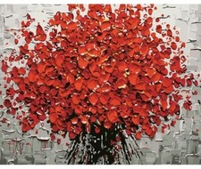 Red Flowers Paint By Number Kit For Adult DIY Painting 40CMx50CM Canvas