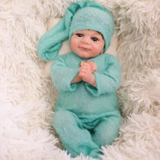 Reborn Baby Dolls 18in Lifelike Sweet Smiling Newborn Cloth Body Poseable Limbs