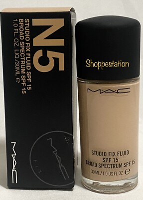 MAC Studio Fix Fluid Foundation SPF15 Shade N5 Rosy Beige 1oz / 30ml New In Box