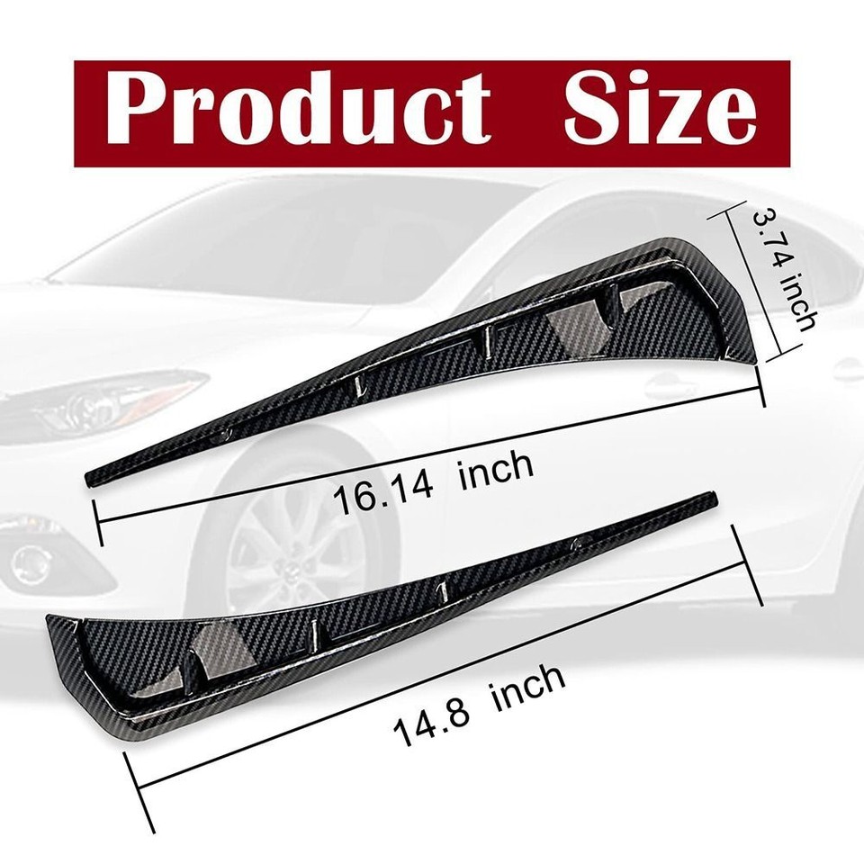 Air Flow Compatible Fender Sticker Car Fender Side Vents Black Spoiler