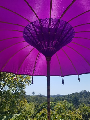 Handmade Balinese Umbrella - 3m wide available White, Purple, Blue or Black - Picture 9 of 21
