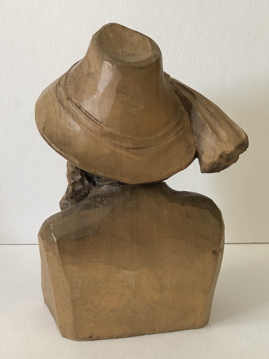 Vintage ANTON FISCHER Carved Wood MAN FIGURE OBERAMMERGAU BLACK