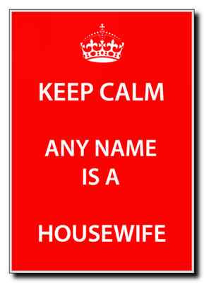 Hausfrau personalisiert Keep Calm Jumbo Magnet