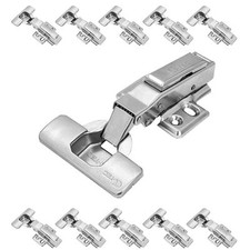 Furniture Hinges Set of 10 Hinges with Guide Cover Caps 110° Soft Close Clip On