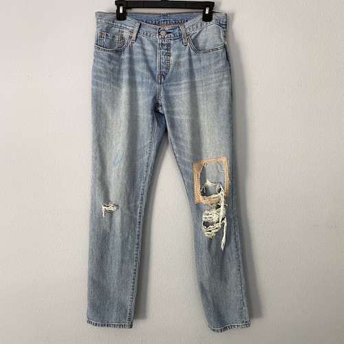 Levis Womans W27 L34 Distressed Button Fly 501 CT Jeans Denim | eBay