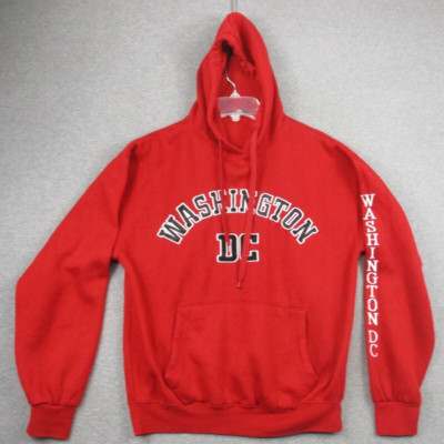 Washington DC Sweatshirt Hoodie Adult Large Red Hooded Fleece USA