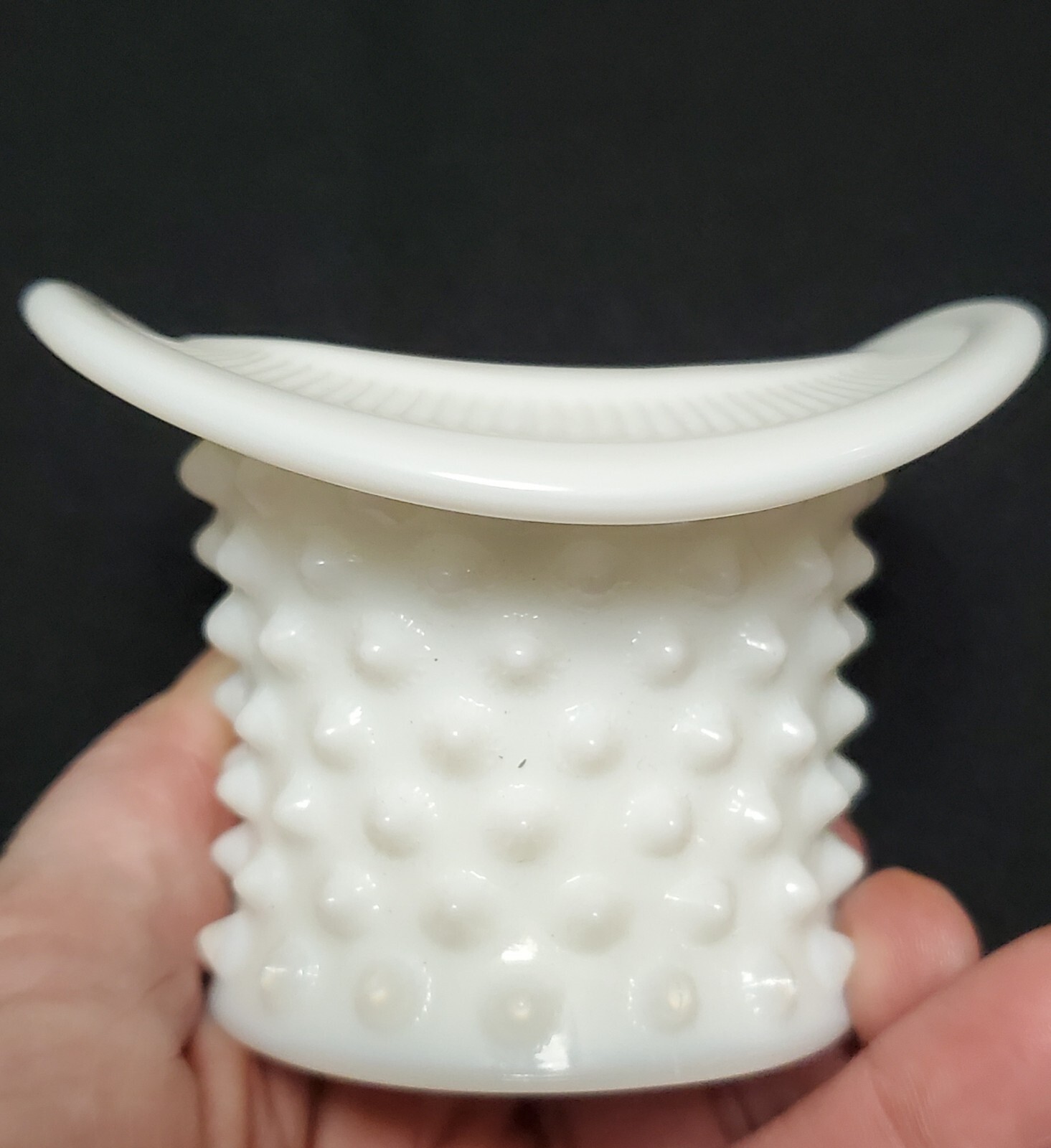 Vintage Fenton Milk Glass White Hobnail Top Hat Toothpick Holder 2.75