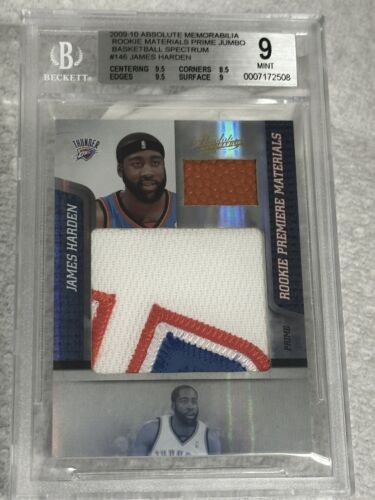 2009-10 Absolute Memorabilia Rookie Materials Jumbo James Harden #5/5 BGS 9