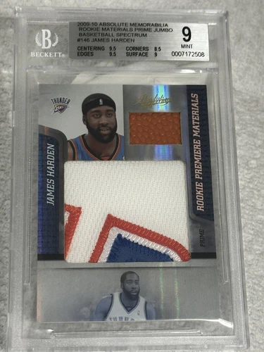 2009-10 Absolute Memorabilia Rookie Materials Jumbo  James Harden #5/5 BGS 9