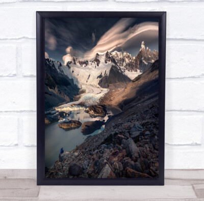 Landschaft Landschaften Berge Gebirge Bergkette See Wasser Wandkunstdruck
