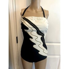Vintage Black and White Gaviota Swimwear bathing suit