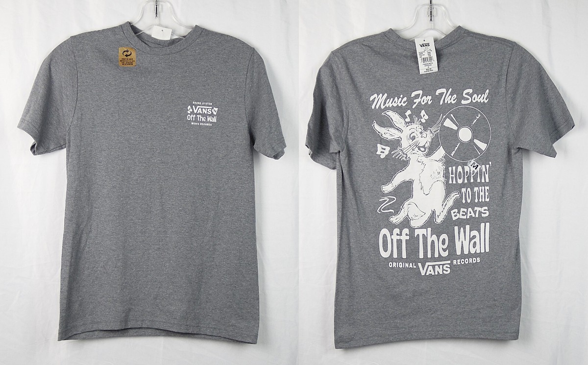 NEW NWT Vans Music For The Soul Gray Off the Wall T-Shirt M YOUTH