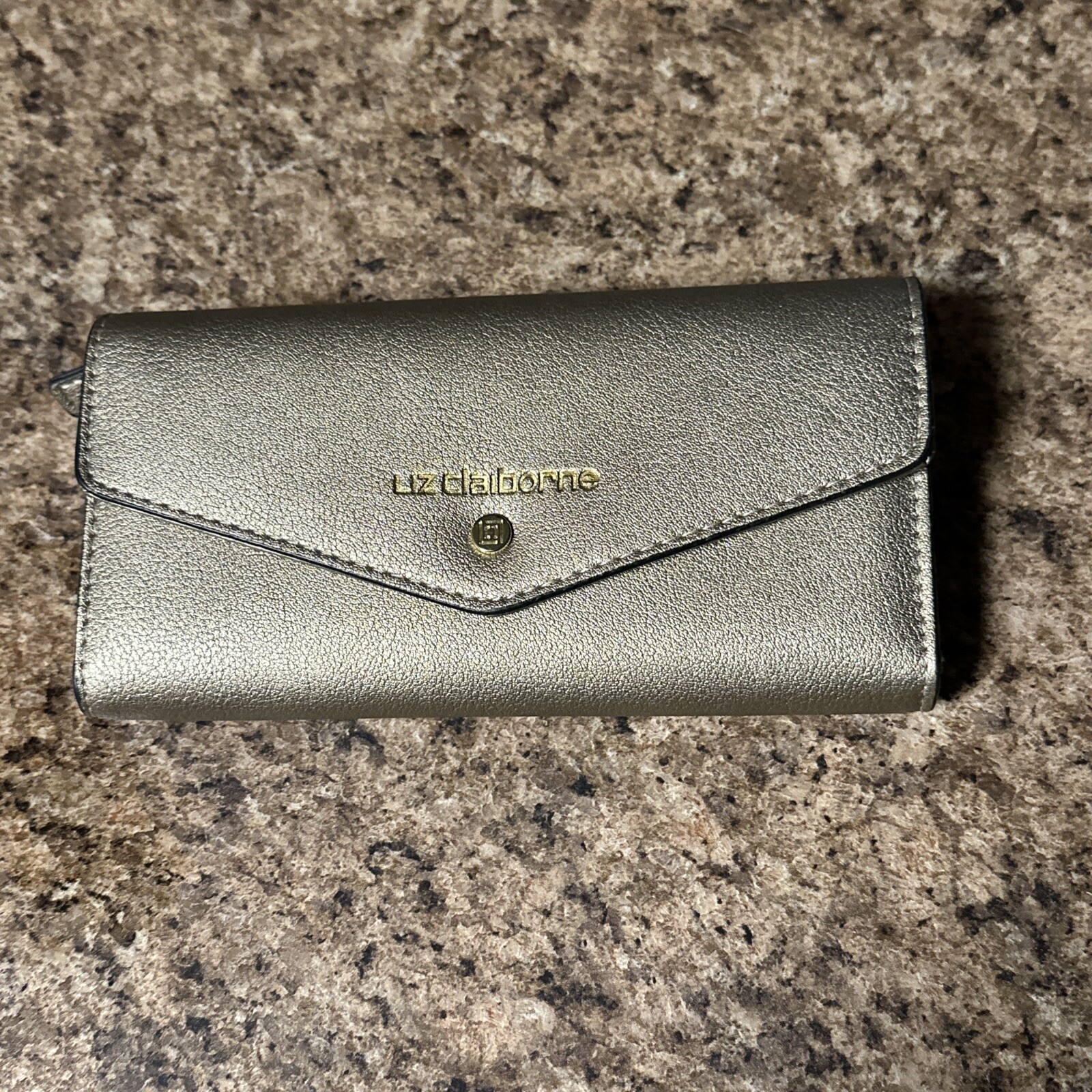 Liz Claiborne Rose Gold Envelope Clutch Wallet