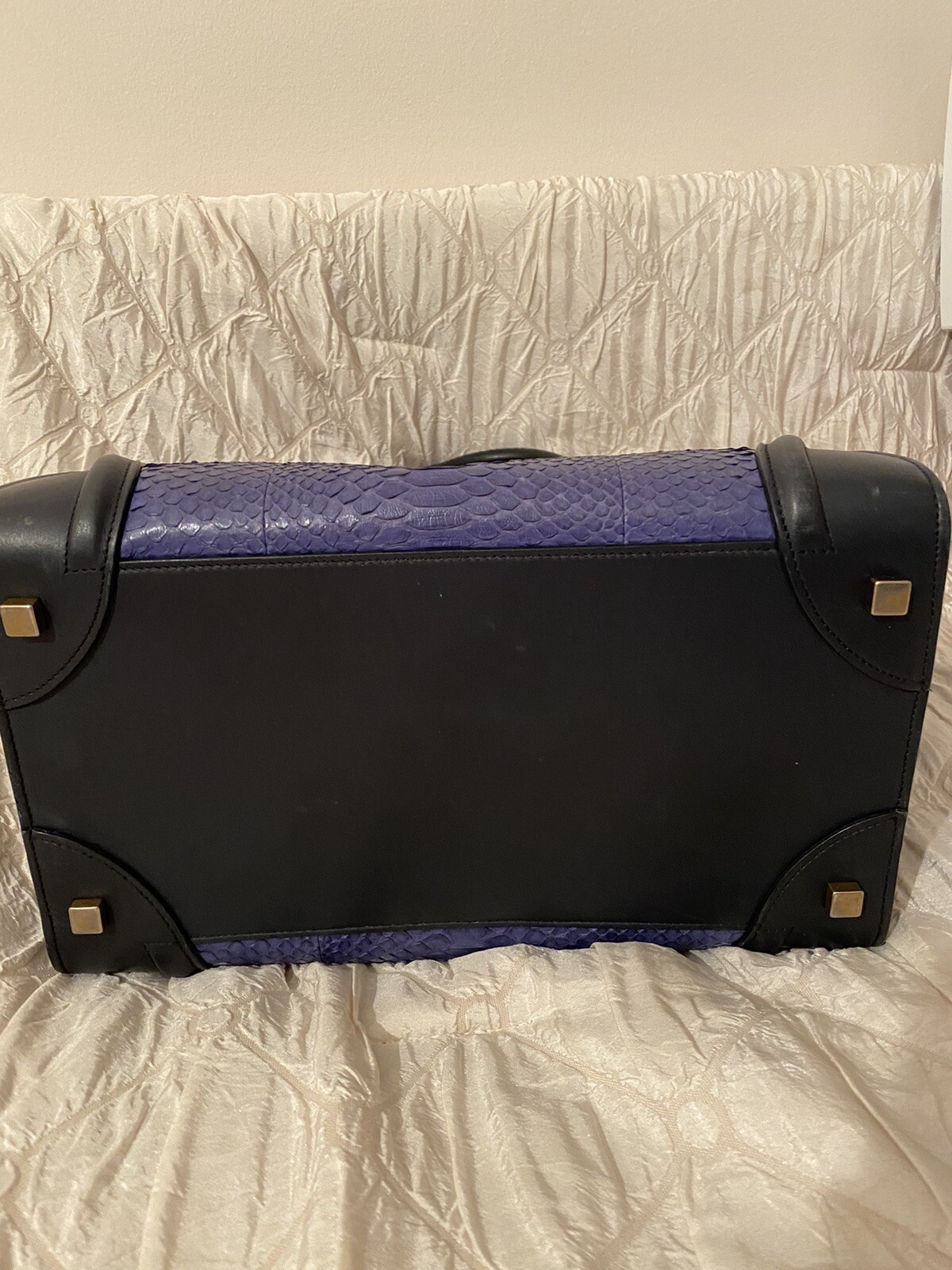 Rare!!!! Celine Navy/ Blue Python and Leather Min… - image 8