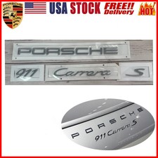 Chrome Porsche 911 Carrera S Letters Rear Badge Emblem Look Deck Lid Nameplate