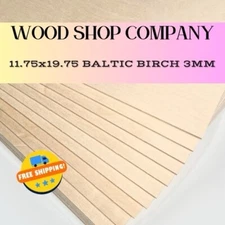 1/8"(3mm) x 12" x 20" Baltic Birch Plywood B/BB Laser, CNC, and Glowforge 20 pc