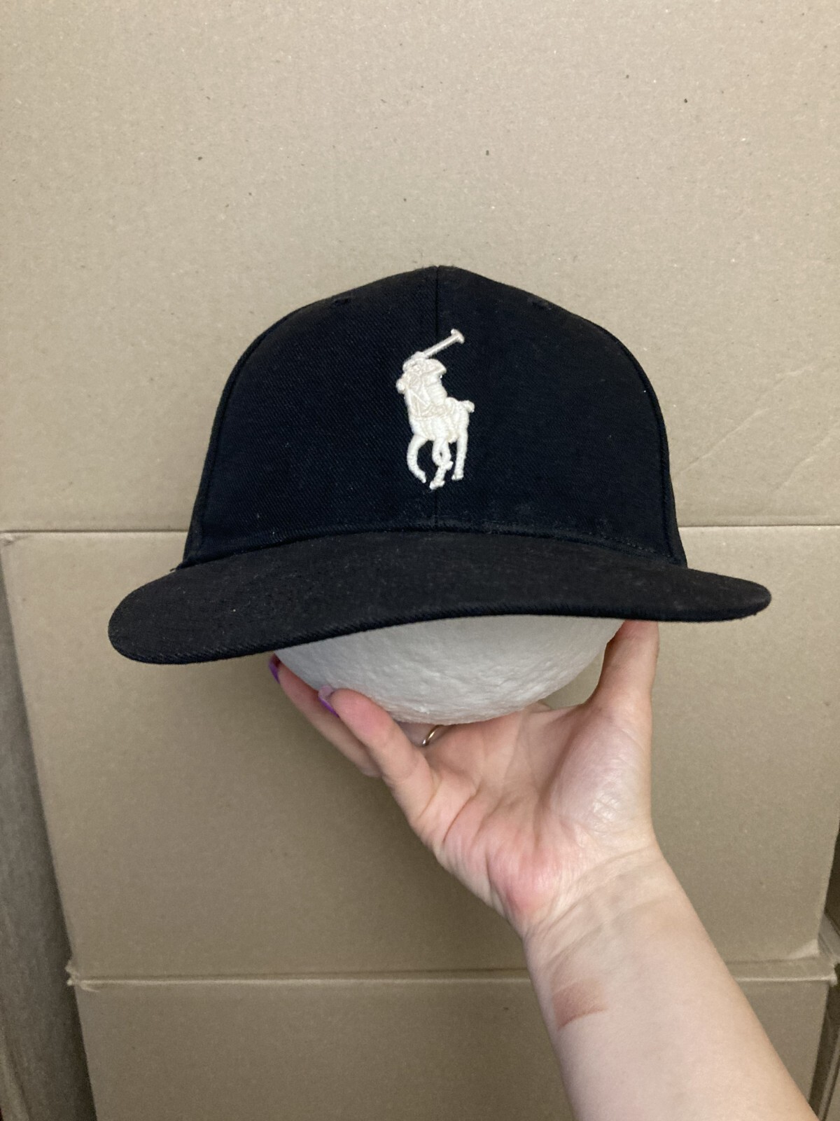 VINTAGE POLO RALPH LAUREN CAPPELLO BERRETTO CINTURINO REGOLABILE POSTERIORE COTONE PONY Y2K CASUAL