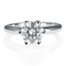 Round Cut Sparkling Diamond Engagement Ring 14KT White Gold 1.00 CT H/VS2