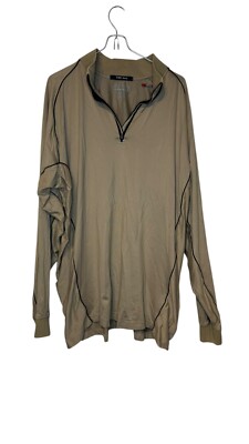Zero Restriction Men Tops Long Sleeve Golf  T400 Mock 1/4 Zip Pullover Beige XXL