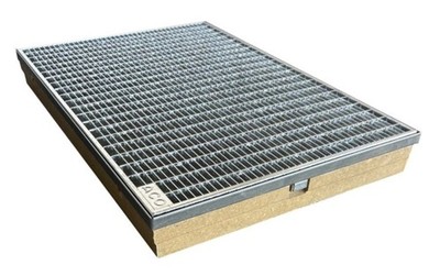 ACO Bodenwanne mit Stahlzarge 600 x 400 mit Maschenrost Schuhabstreifer
