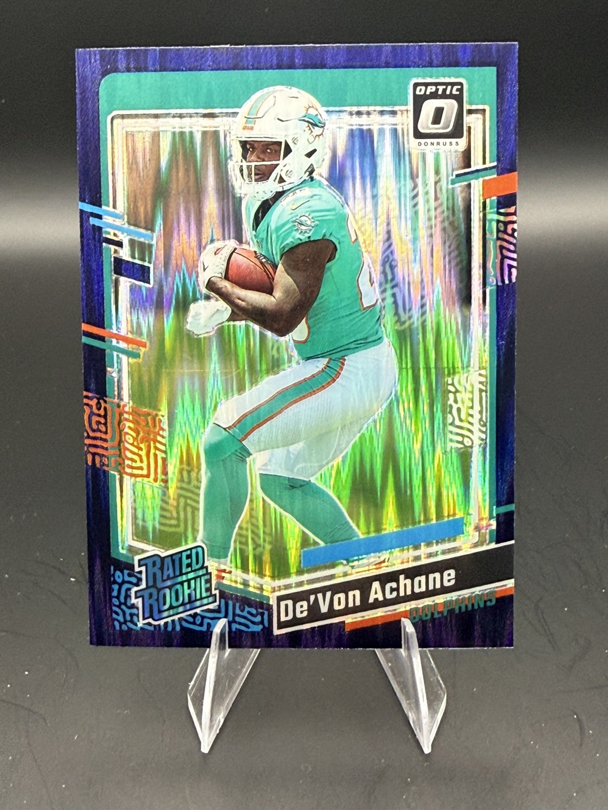 2023 Donruss Optic #269 De'Von Achane Purple Shock RC FB41
