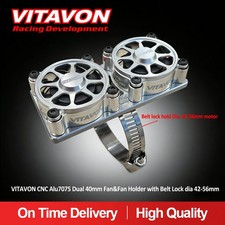Soporte de ventilador doble VITAVON de 40 mm y bloqueo de correa de diámetro 42-56 mm con cubierta de ventilador y ventilador de 40 mm