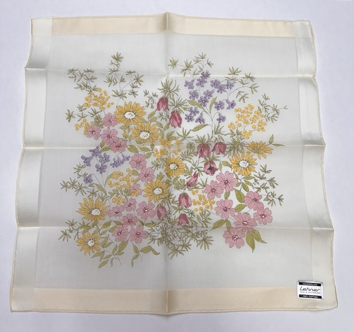 VINTAGE SWISS COTTON FLORAL HANDKERCHIEF NWT BY LEHNER