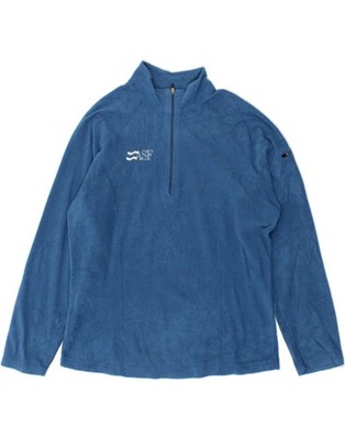 L.L.BEAN Damen-Fleecepullover mit Reißverschluss am Ausschnitt UK 14 mittelblau Polyester AL06