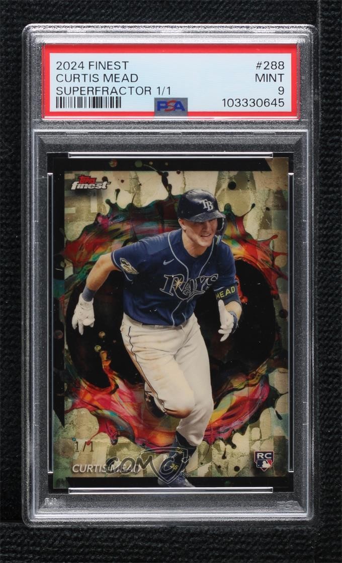 2024 Topps Finest Rare Superfractor 1/1 Curtis Mead #288 PSA 9 MINT 06bg