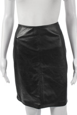 Wilsons Leather Women Black Leather Pencil Mini Skirt Zip Fall Size 8