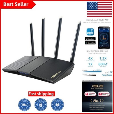 Secure RT-AX1800S WiFi 6 Router with 1800 Mbps Speeds & Multi-Device Support