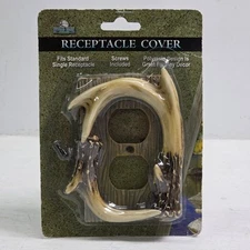 River's Edge Products Deer Antler and Barnwood Receptacle Cover Standard Duplex