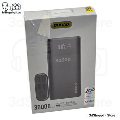 DUDAO K8Max Powerbank 30000mAh Externer Akku Ladegerät mit Display USB Ports