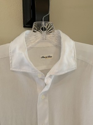 Fiori Di Lusso Men s white cotton shirt 15.5/42 Slim fit