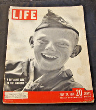 LIFE MAGAZINE.  July 24, 1950.  A BOY SCOUT GOES TO THE JAMBOREE Coca Cola ad.