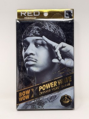 NEW KISS RED Premium Bow Wow X Power Wave Crushed Velvet Durag, Black
