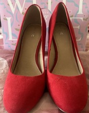 Next Ladies Red Block Heels UK 8 /42