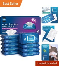 Oversized Aloe Vera Adult Wipes - 500 Count for Incontinence Care and Cleansing