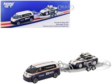 PORSCHE 911 DAKAR #718 & VOLKSWAGEN ID. BUZZ W/TRAILER 1/64 BY MINI GT MGTS0019