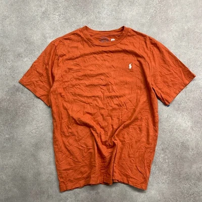 Polo Ralph Lauren T-Shirt Garçons XL Petit Poney Brodé Col Rond Tee, Orange - Photo 1/4