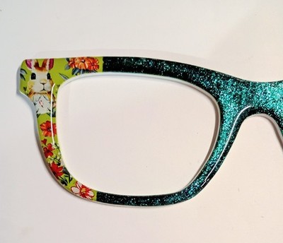 Pair Eyewear Jessie Compatible Toppers Easter Bunnies Rabbit Flowers Glitter 