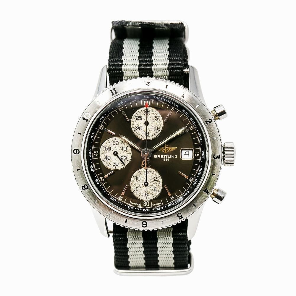 BREITLING NAVITIMER CHRONOGRAPH BLACK DIAL AUTOMATIC MENS WATCH  40MM