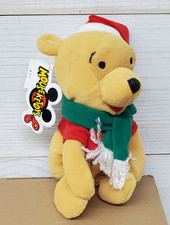 "Xmas Mini Bean Bag Pooh" 8 in  NEW Walt Disney Mouseketoys Beanie